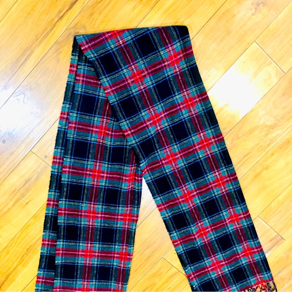 J. Crew large wool scarf plaid  winter Scottish Christmas - Picture 5 of 9